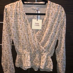 Aritzia (Little Moon) light floral blouse